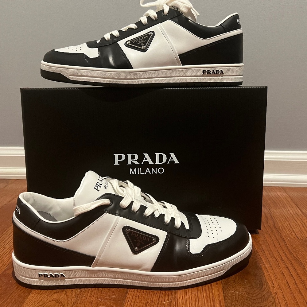 Prada Downtown Leather Sneakers